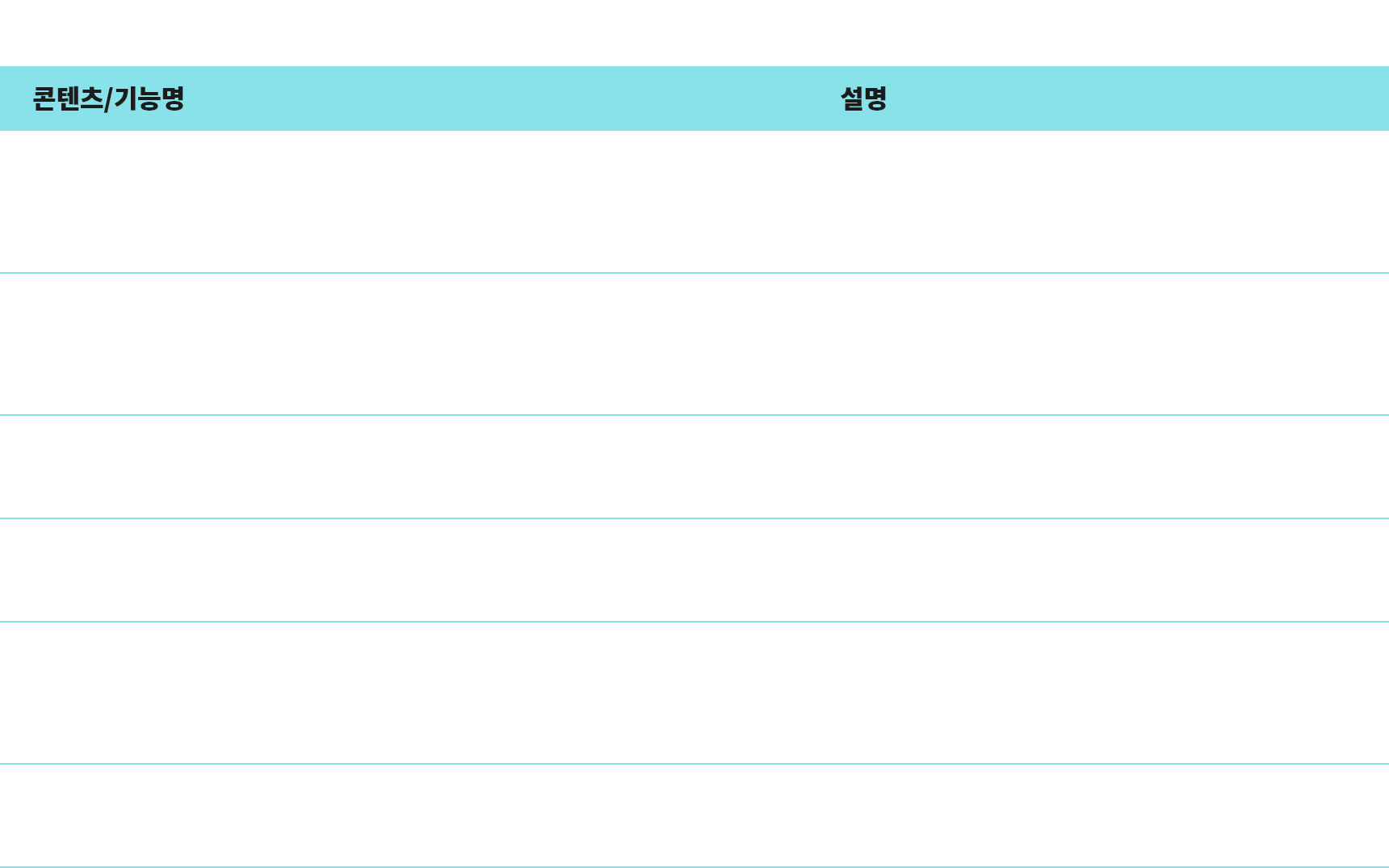 콘텐츠 및 기능의 상세 설명